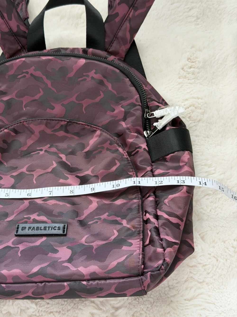 Trendy Fabletics The Downtown Burgundy Camo Backpack - Active Lifestyle - Picture 14 of 15